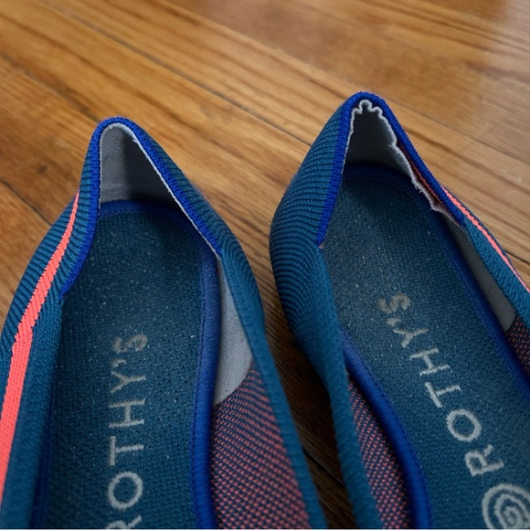 Rothy’s The Point Teal/Orange Stripe 8.5 - Picture 3 of 6